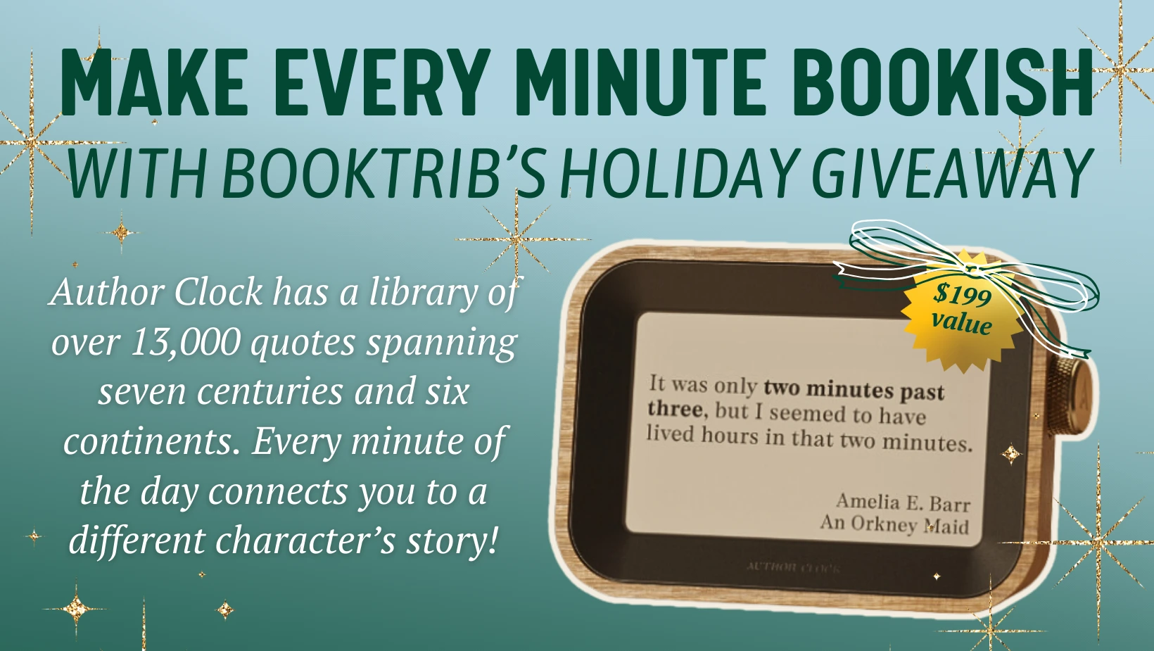 author clock giveaway sparkle